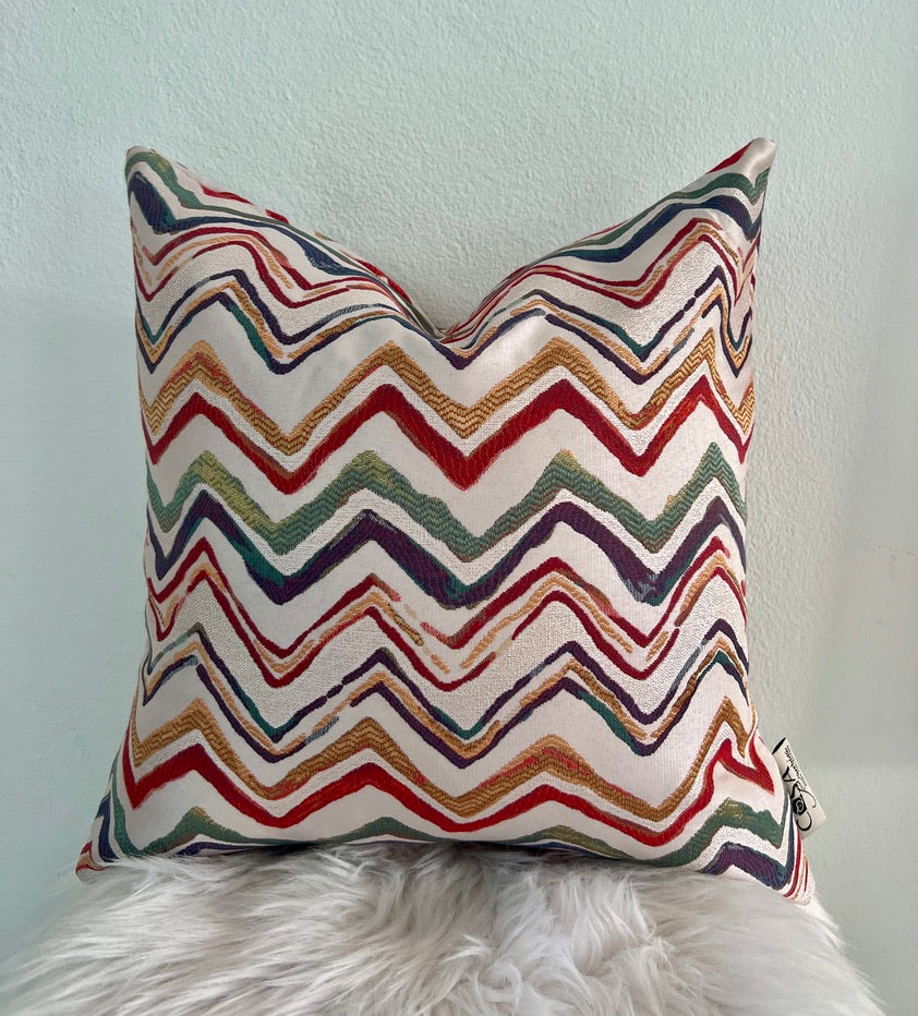 Colorful Zigzags Pillow Cover