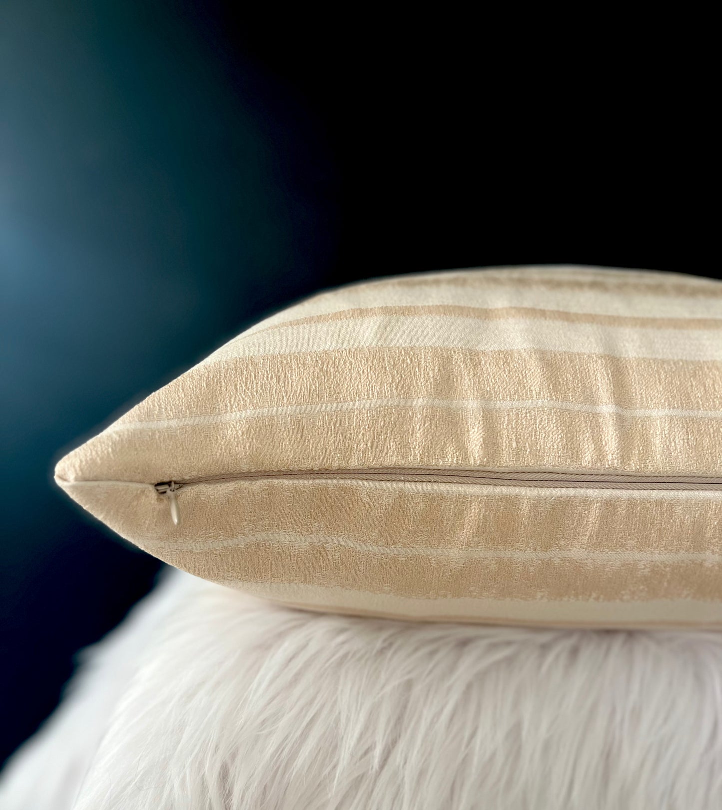 Golden Ivory Luxe Pillow Cover