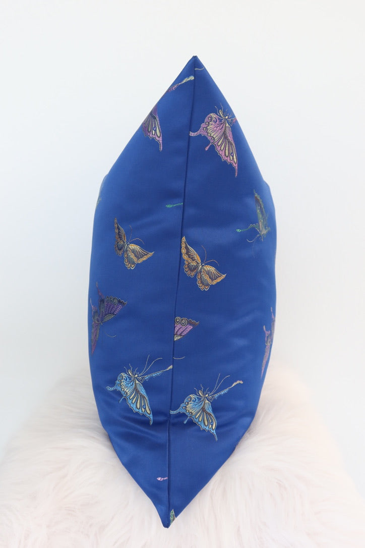 Blue Butterfly Pillow Cover 20"x20"