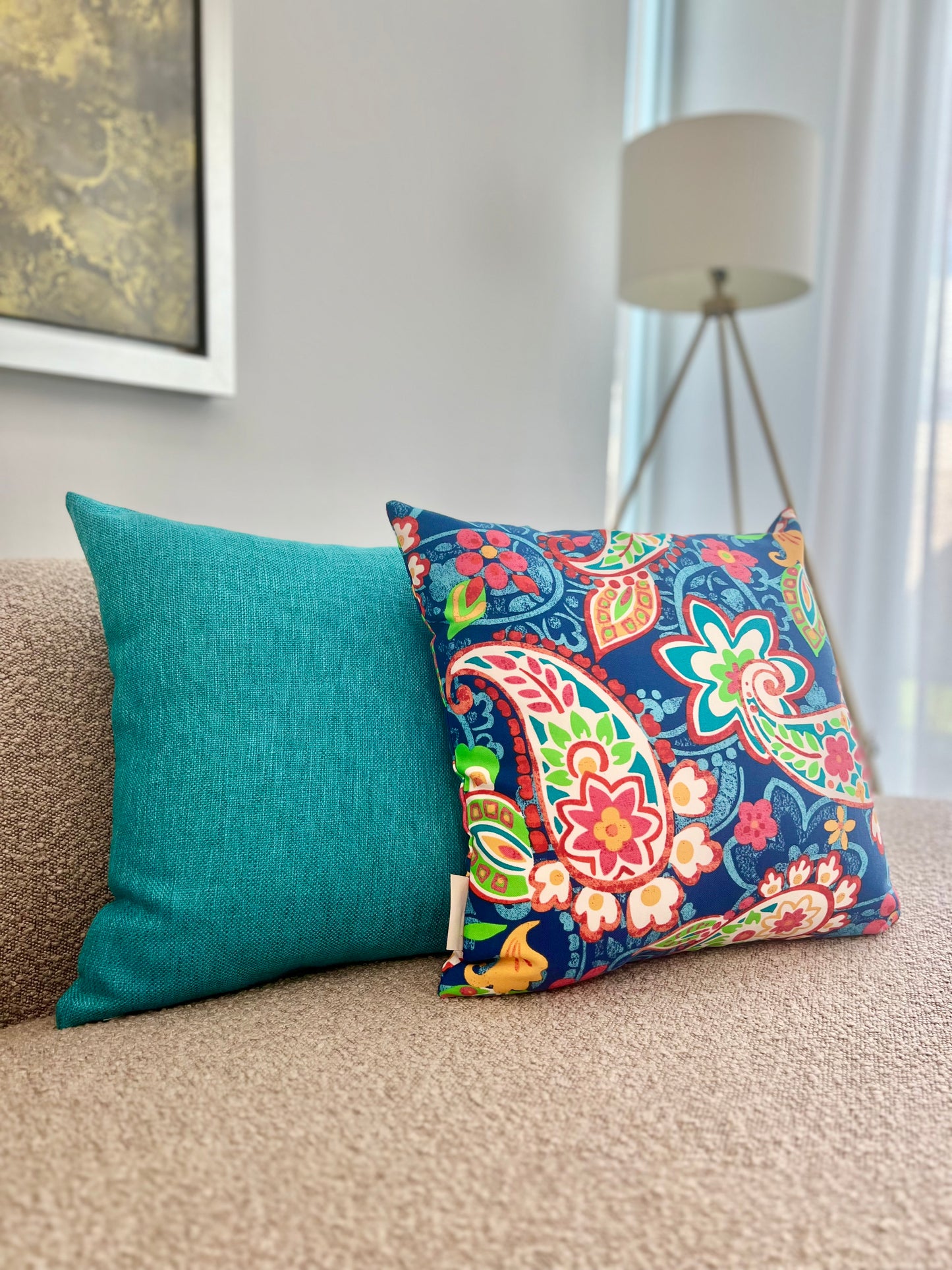 Colorful Paisley Pillow Cover - Outdoor Collection