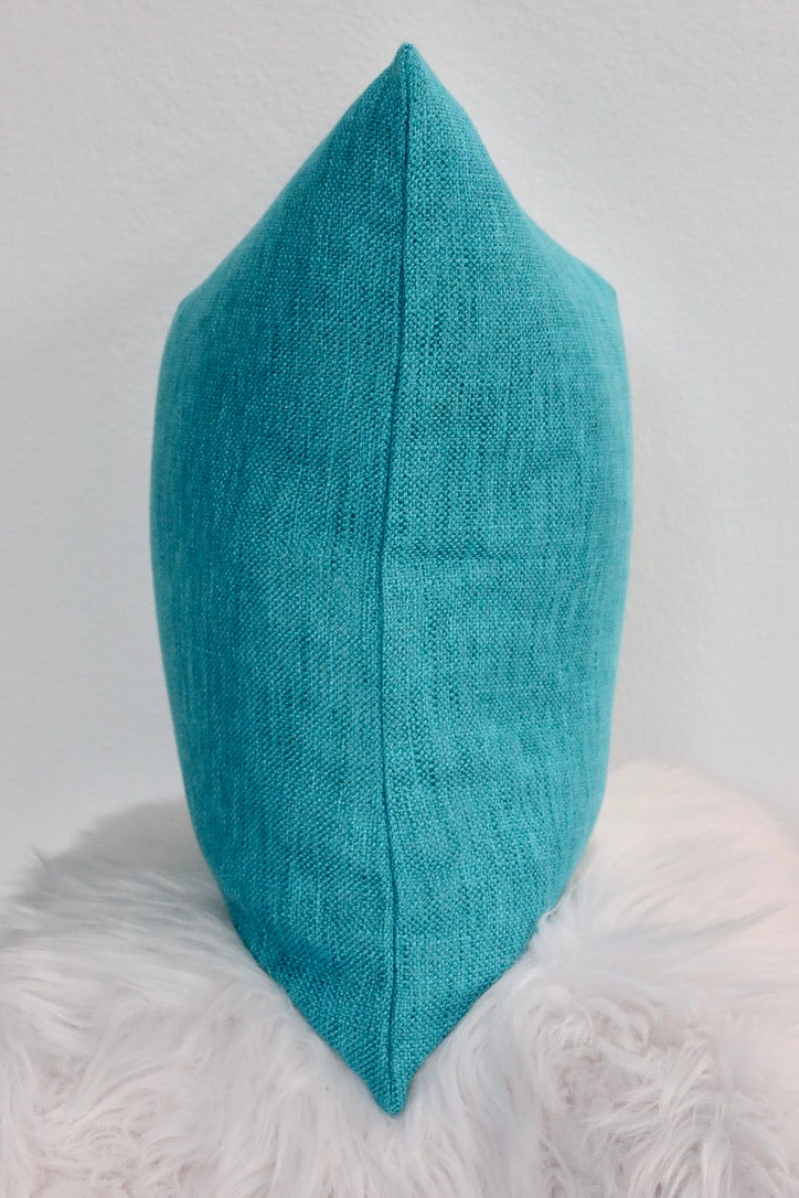 Turquoise Solid Pillow Cover 18"x18"