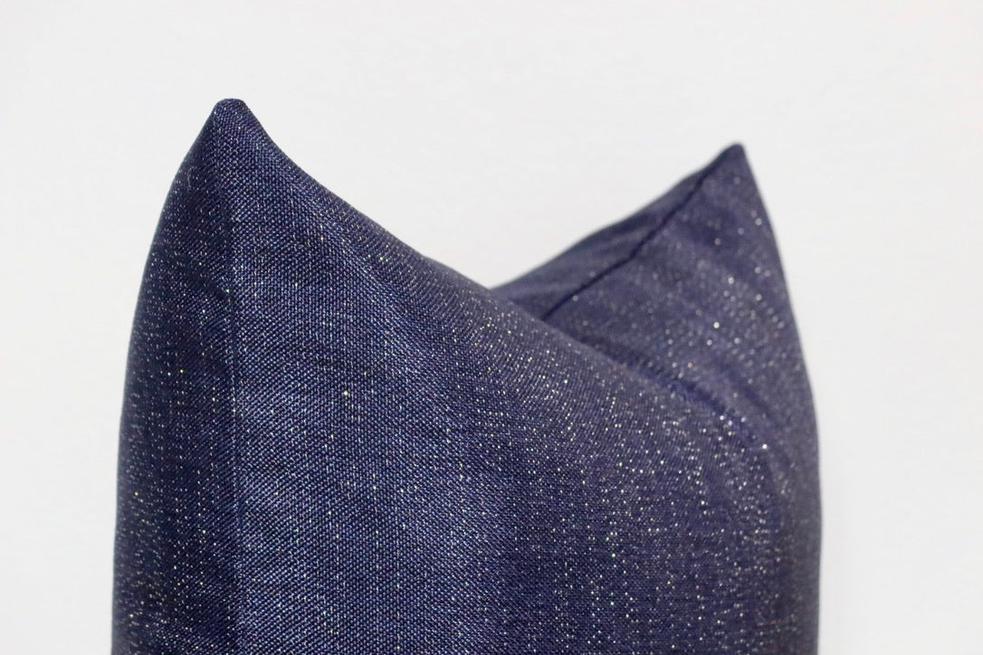 Navy Glitz Pillow Cover