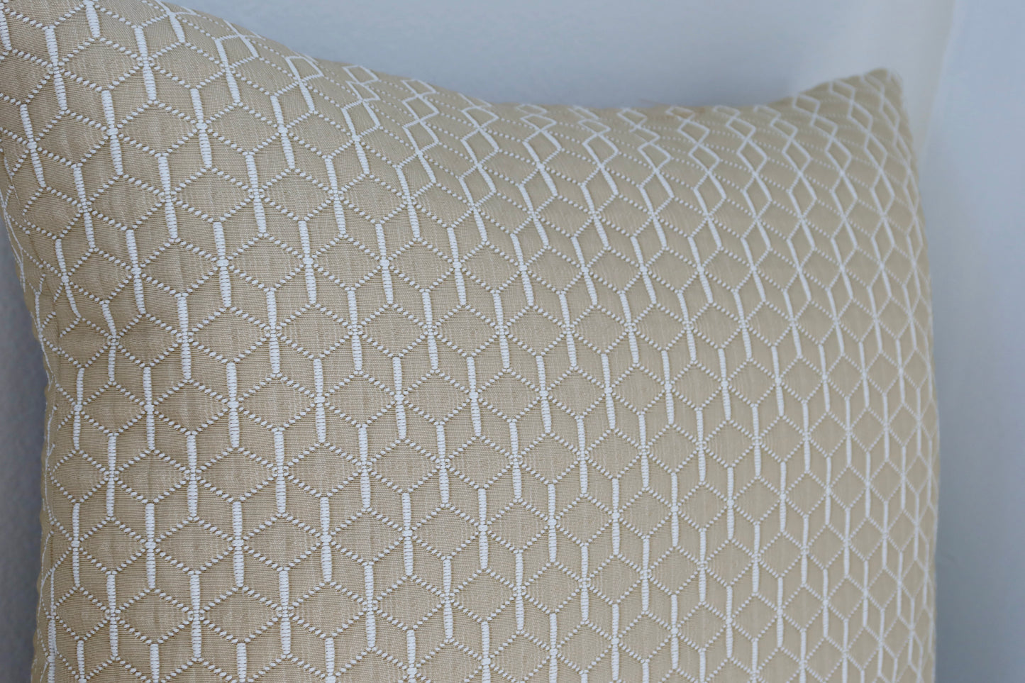 Ivory Geommetrical Pillow Cover 20"x20"