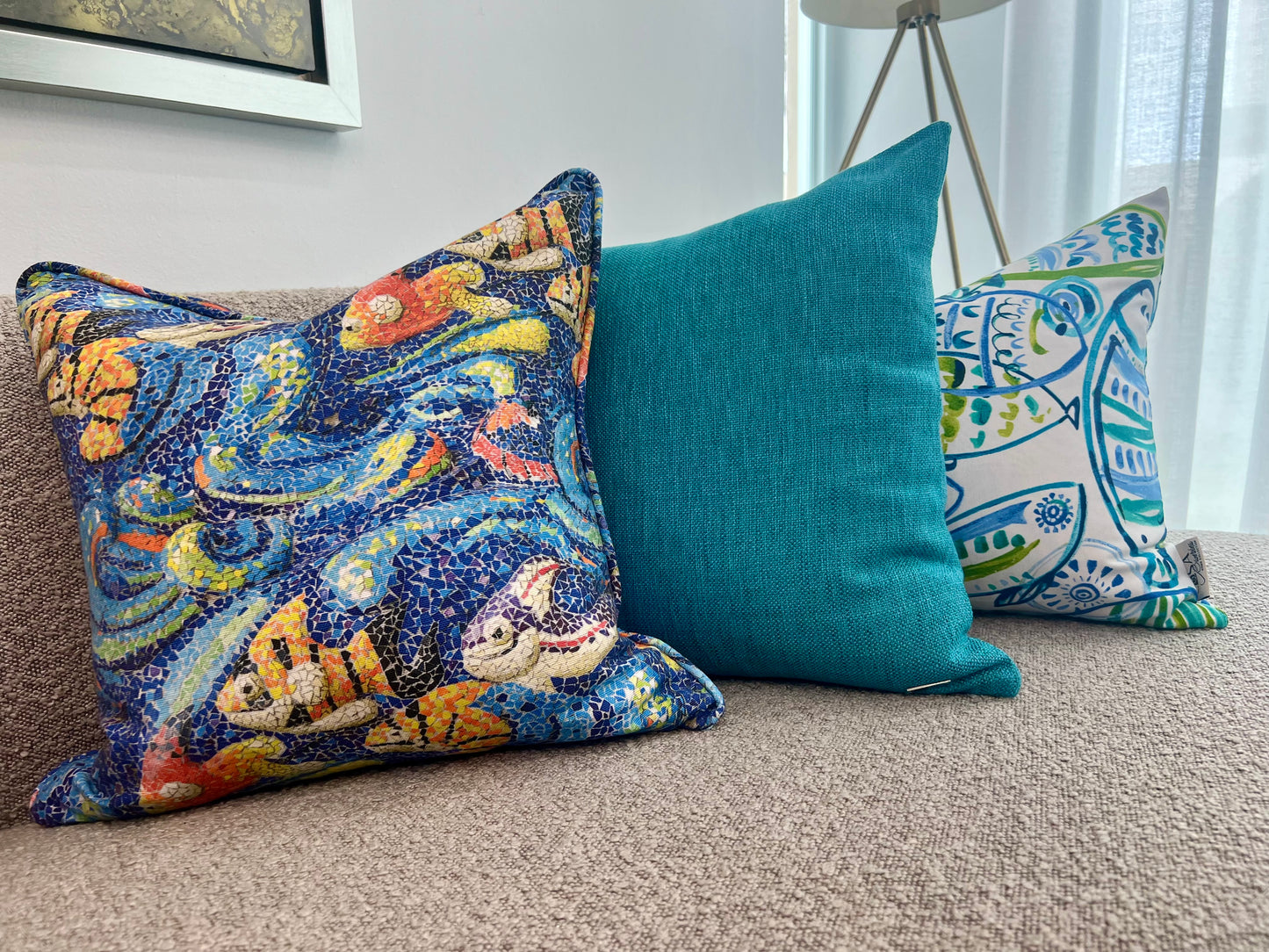 Fishy Blues Pillow Cover - Outdoor Collection