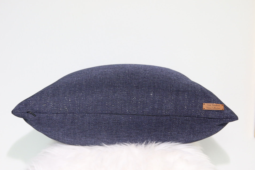 Navy Glitz Pillow Cover