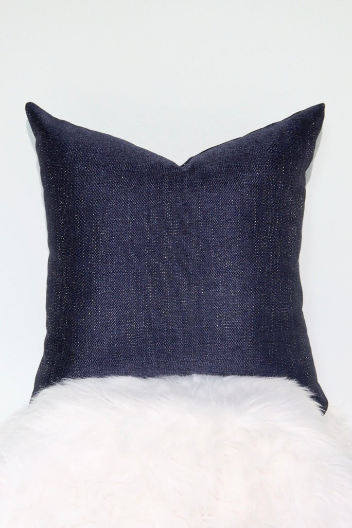Navy Glitz Pillow Cover