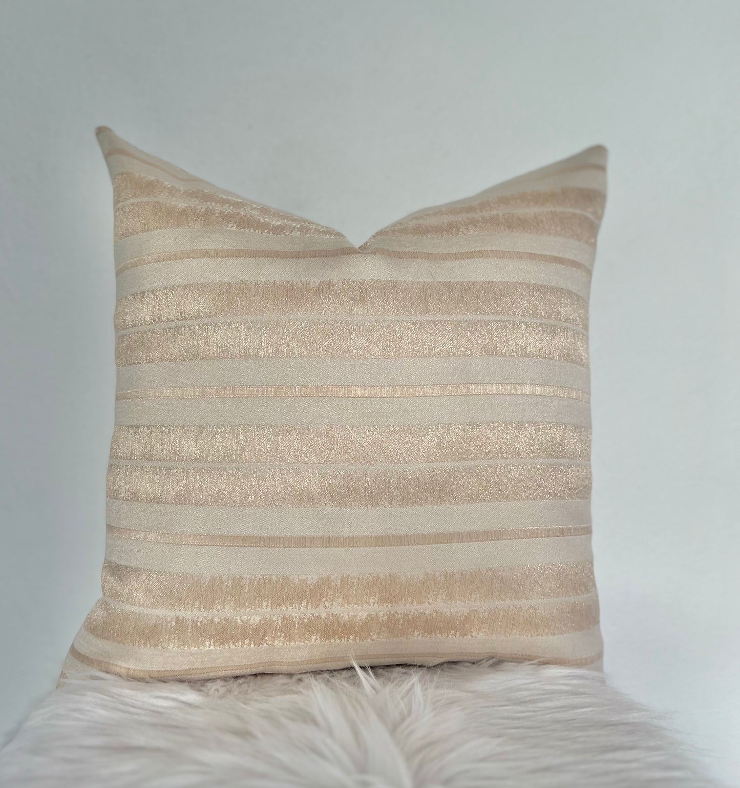 Golden Ivory Luxe Pillow Cover