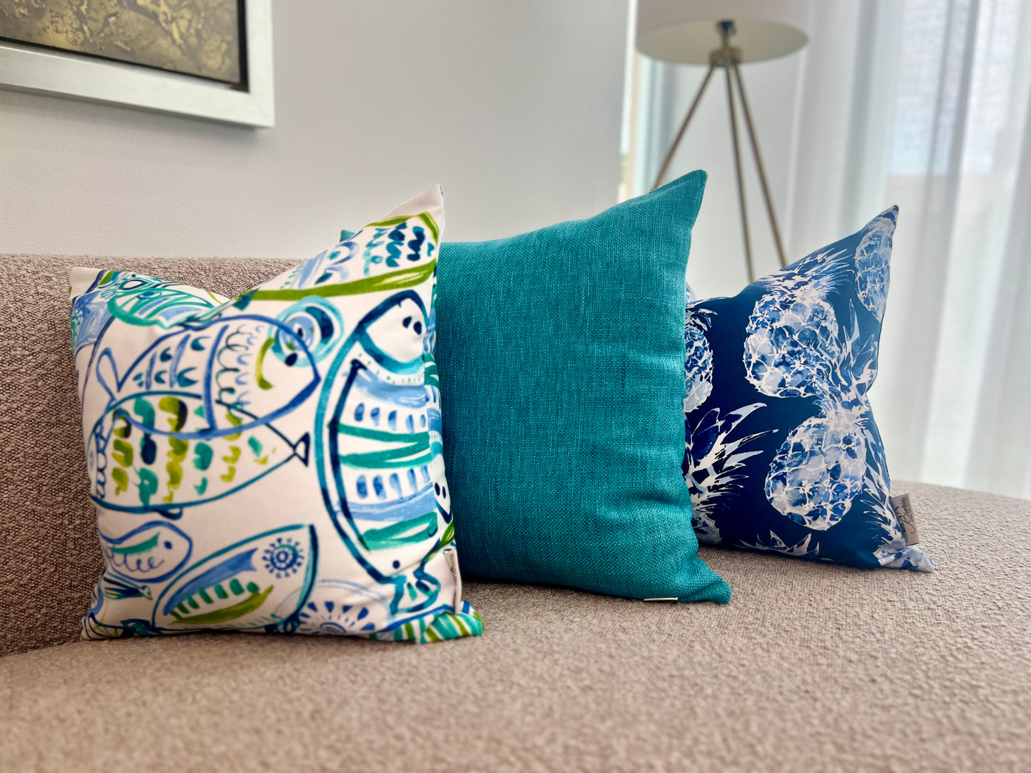 Fishy Blues Pillow Cover - Outdoor Collection