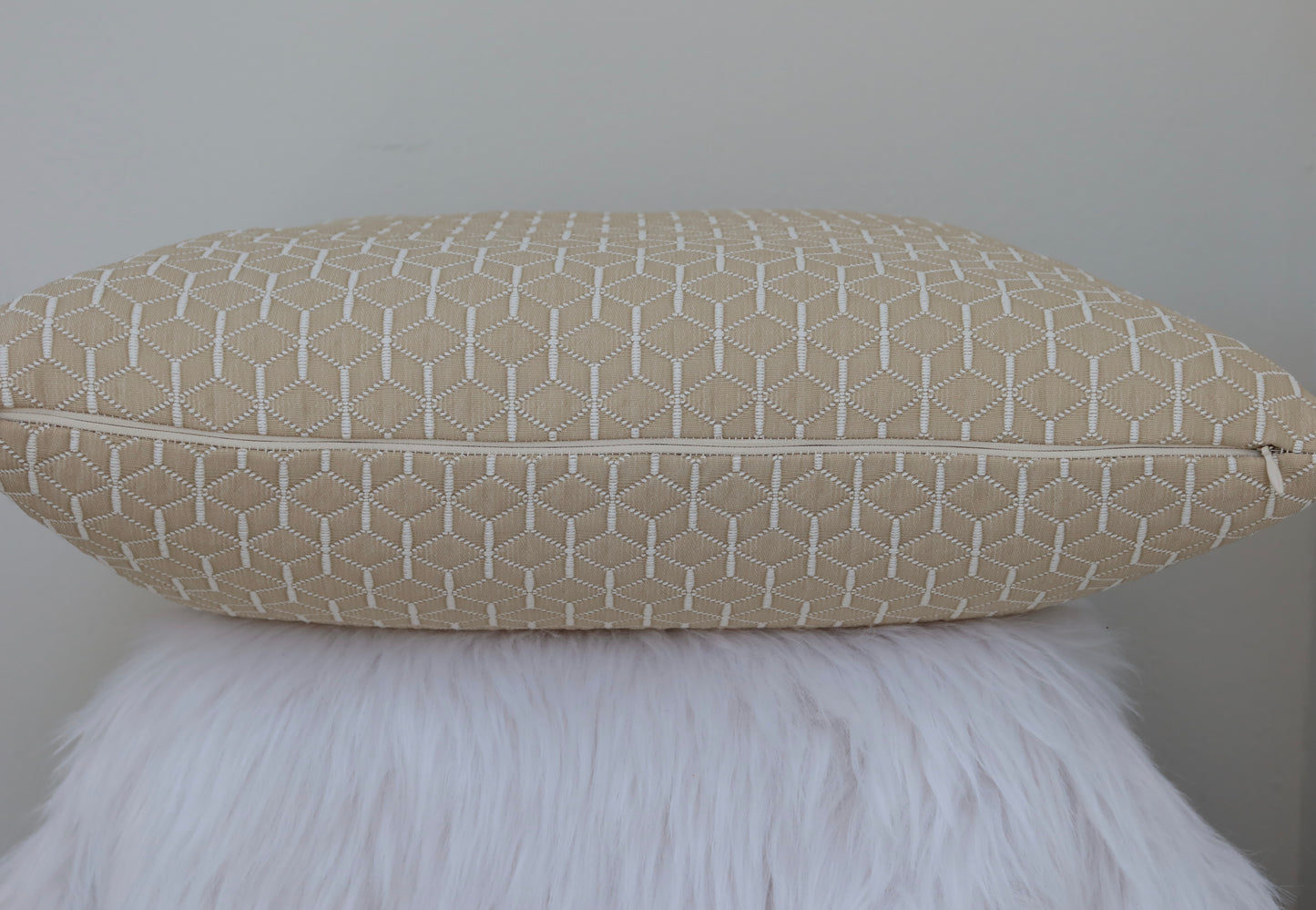 Ivory Geommetrical Pillow Cover 20"x20"