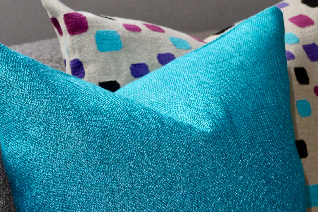 Turquoise Solid Pillow Cover 18"x18"