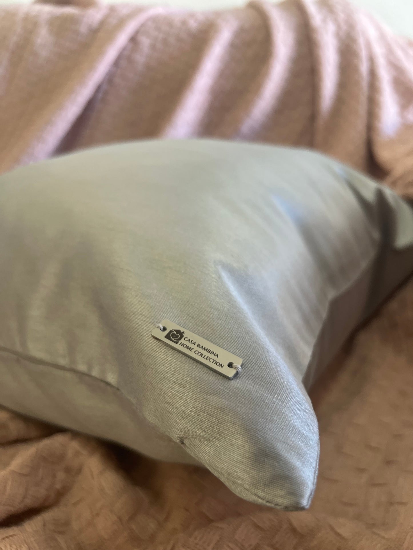 Solid Silver Glam Pillow Cover