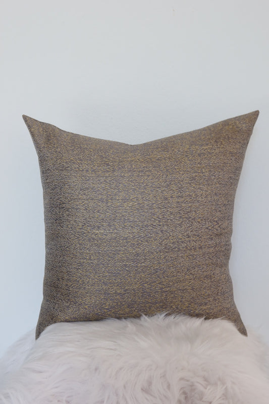 Funda de almohada en mezcla de gris y amarillo