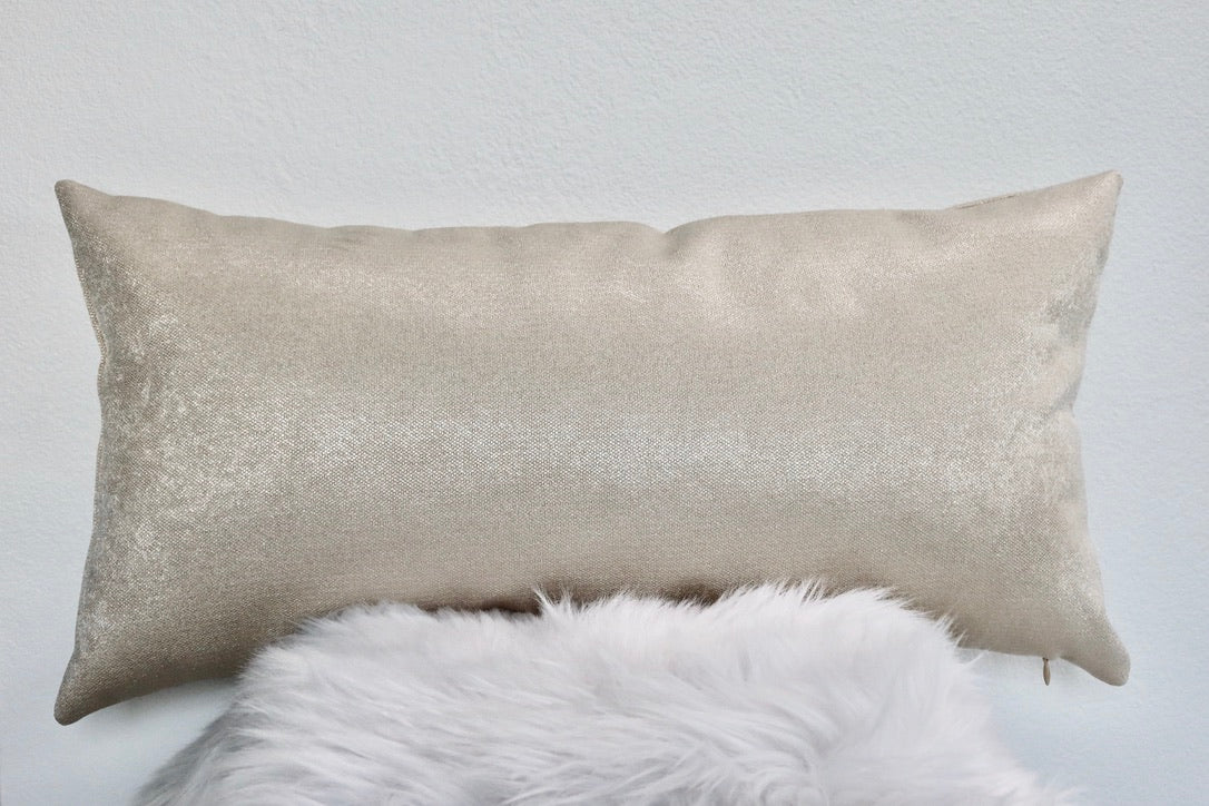 Lumbar Ivory Glow Pillow Cover 13"x26"