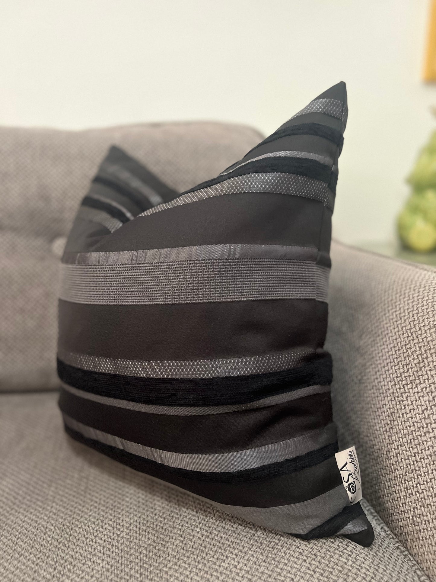 Black Stripes Pillow Cover 18’’x18’’