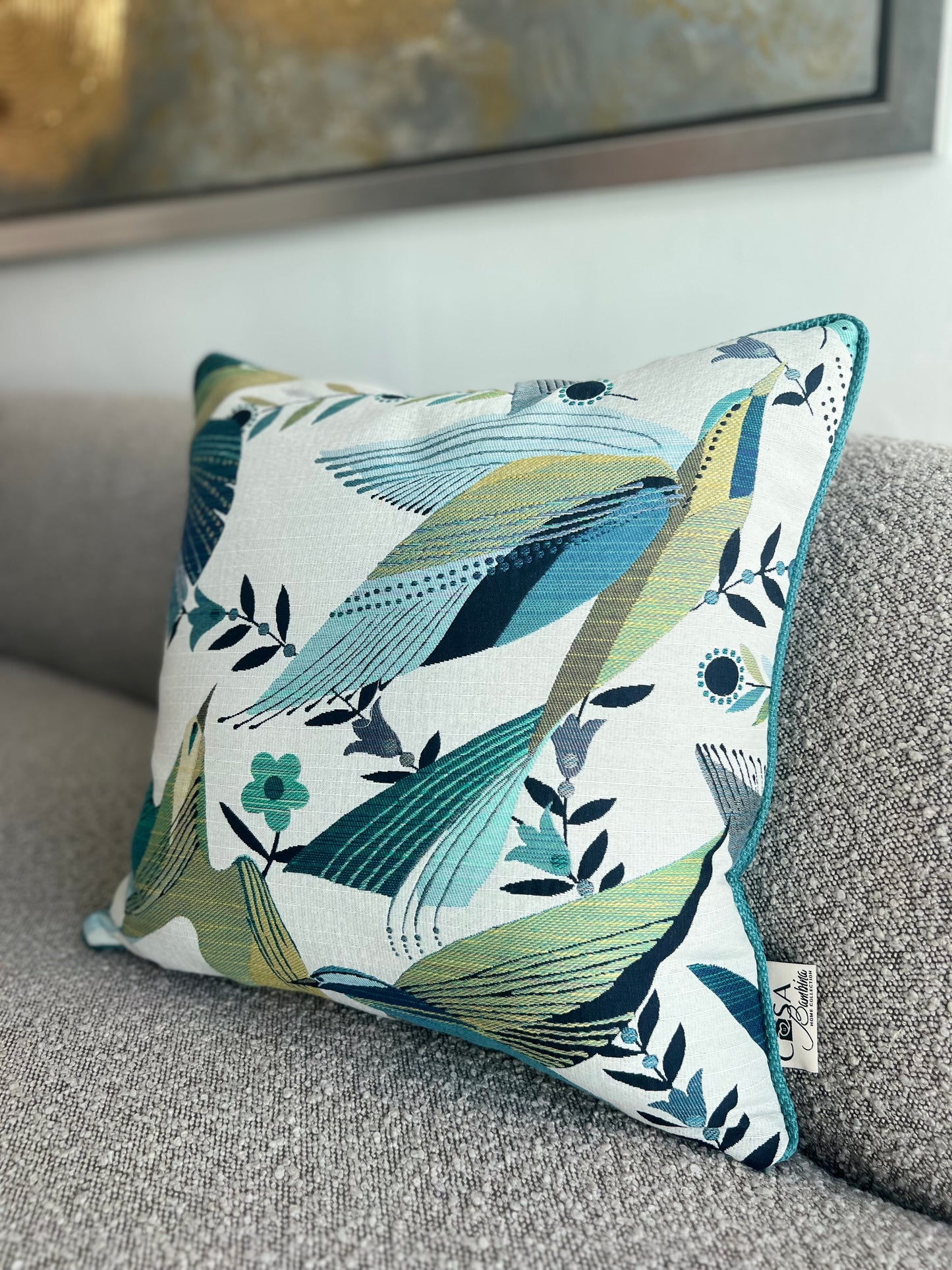 Hummingbird Peacock Pillow Cover