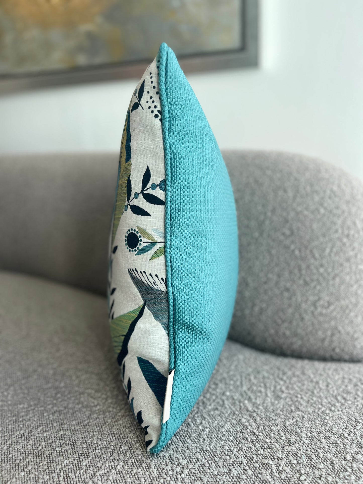 Hummingbird Peacock Pillow Cover