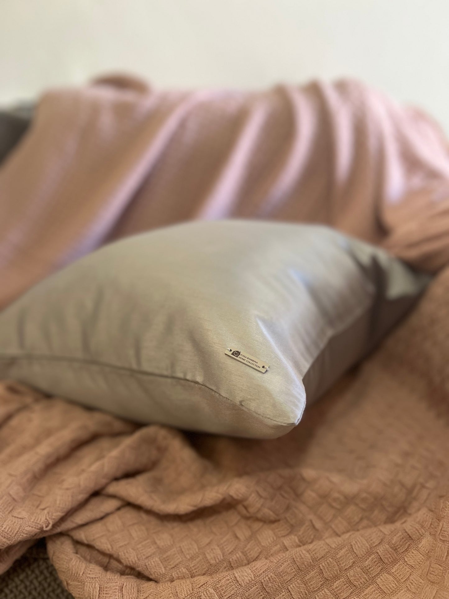 Solid Silver Glam Pillow Cover