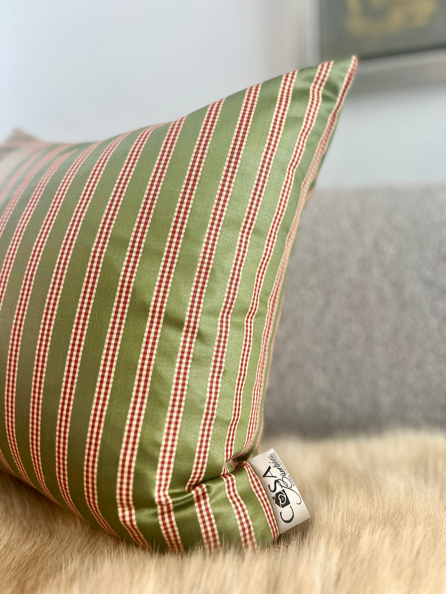Gingham Stripes Pillow Cover 18’’x18’’