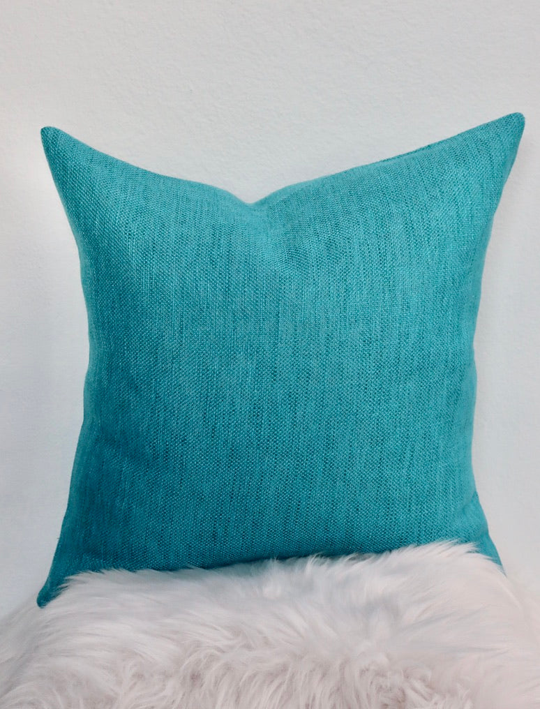 Turquoise Solid Pillow Cover 18"x18"