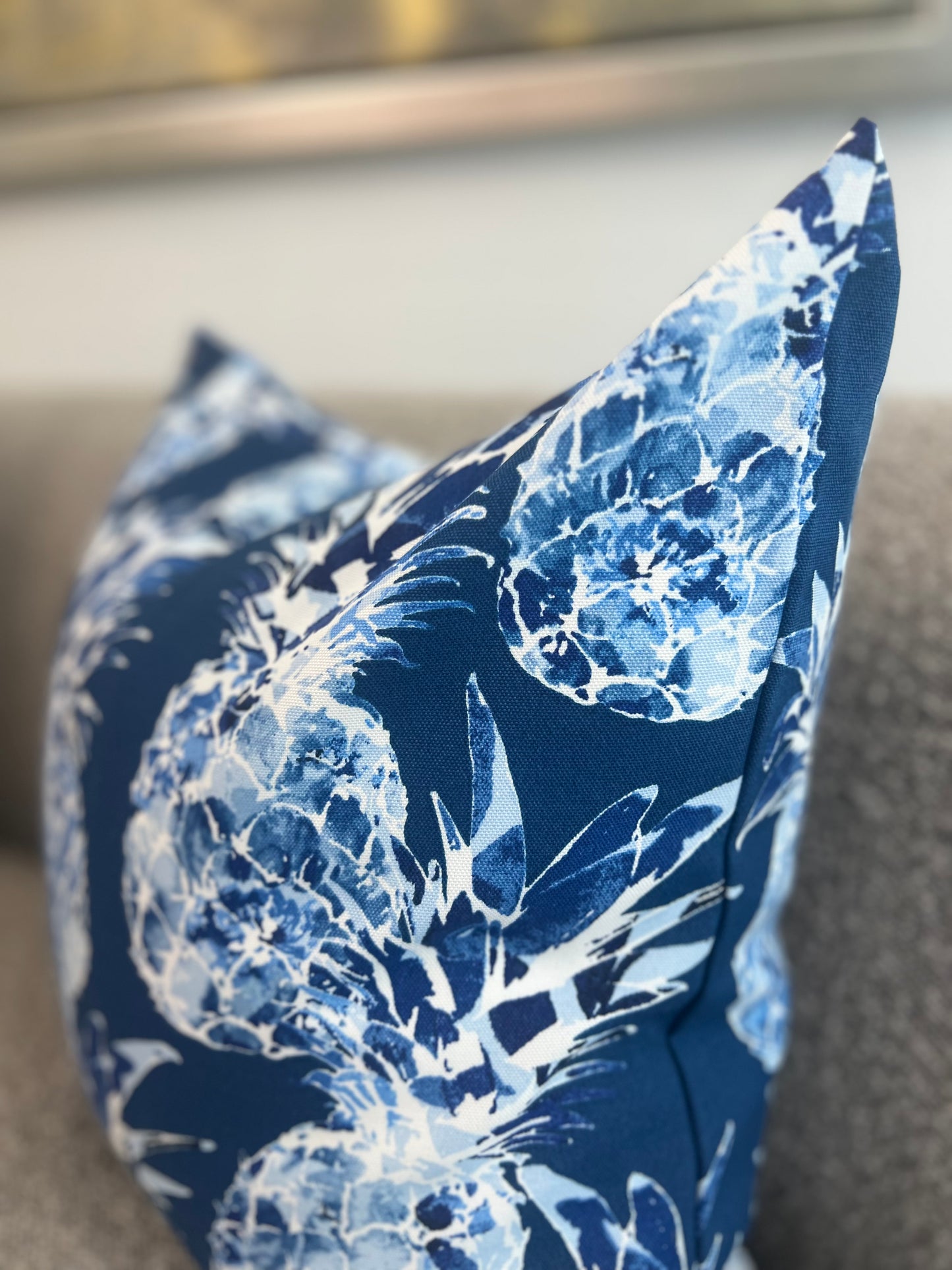 Pineapple Blues Pillow Cover - Outdoor Collection
