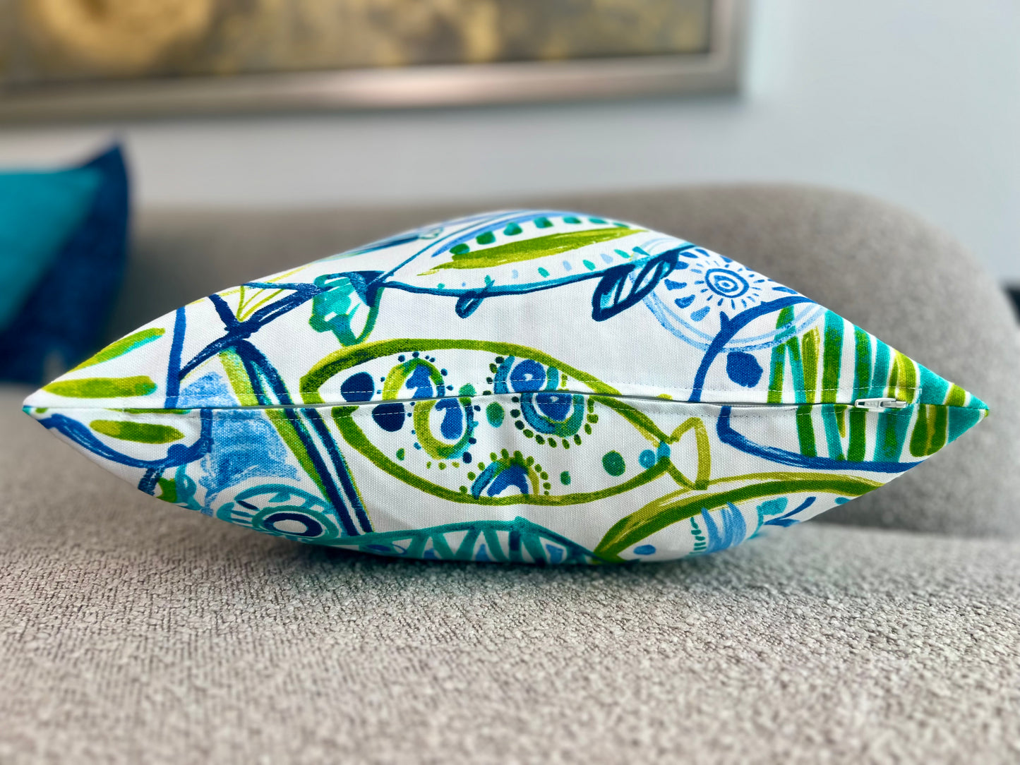 Fishy Blues Pillow Cover - Outdoor Collection