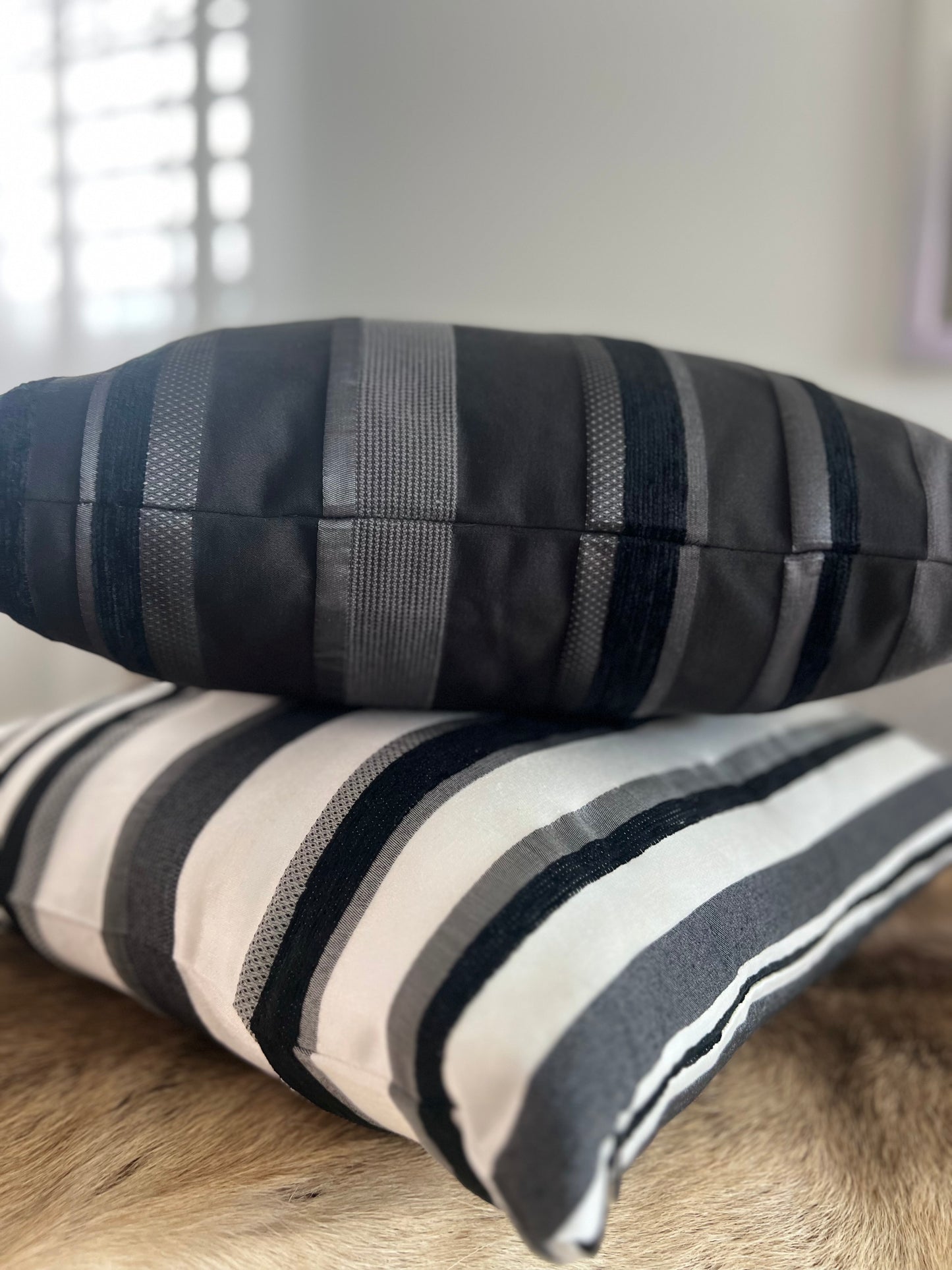Black Stripes Pillow Cover 18’’x18’’
