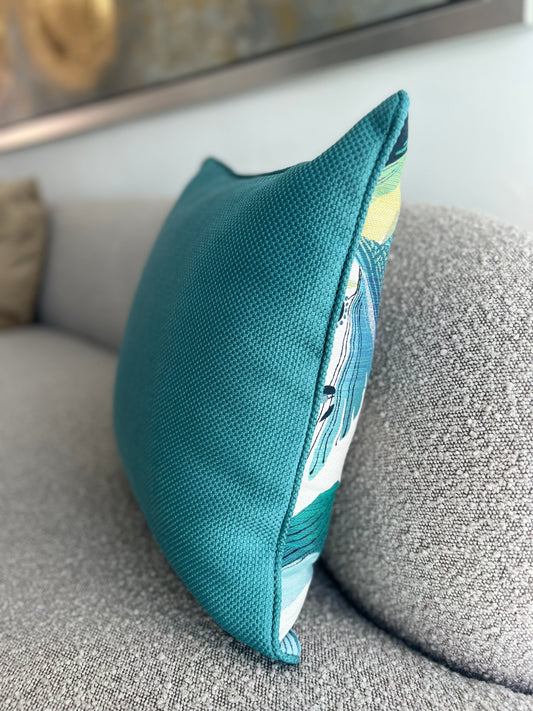 Hummingbird Peacock Pillow Cover