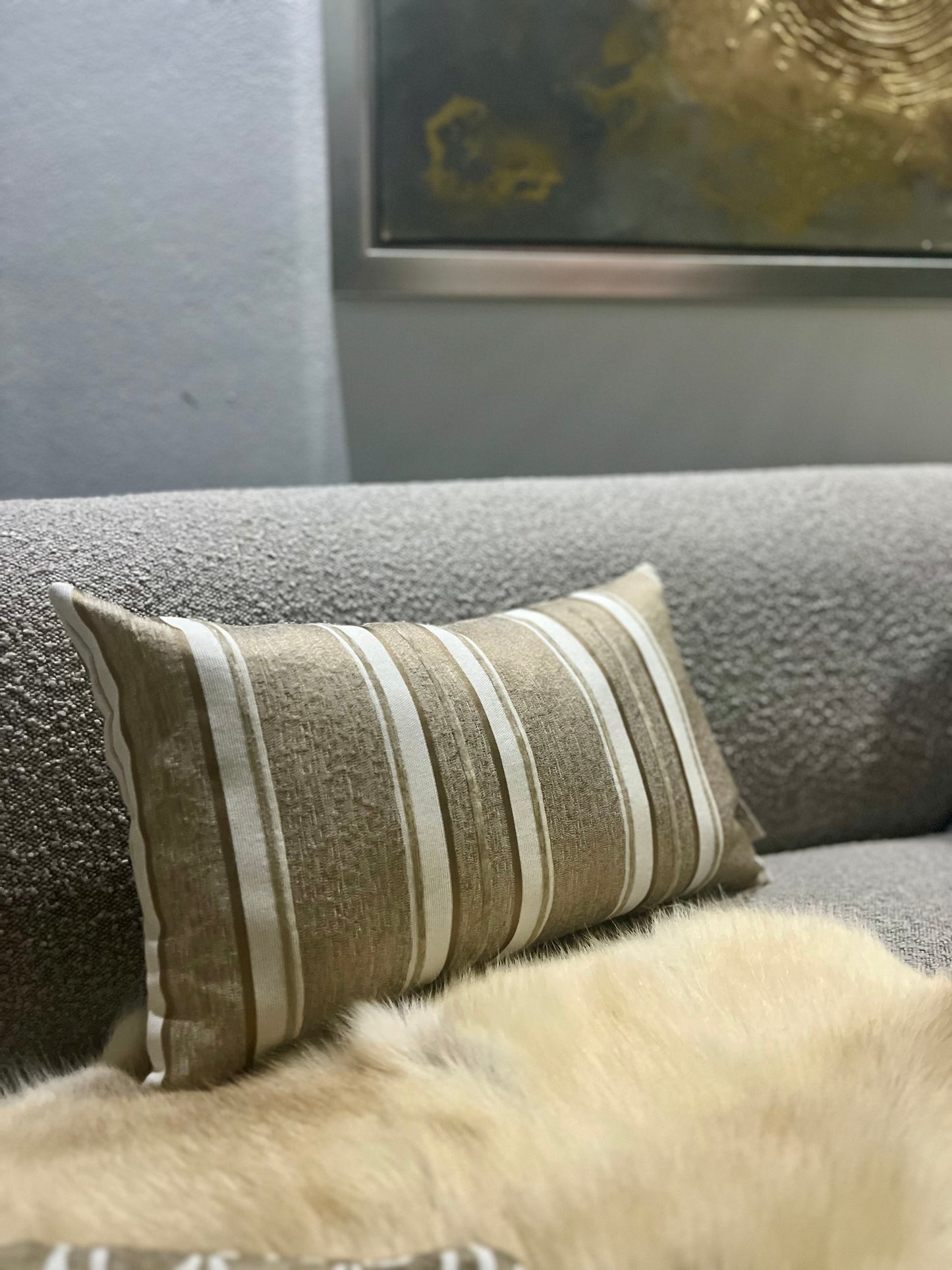 Taupe Toned Pillow Cover