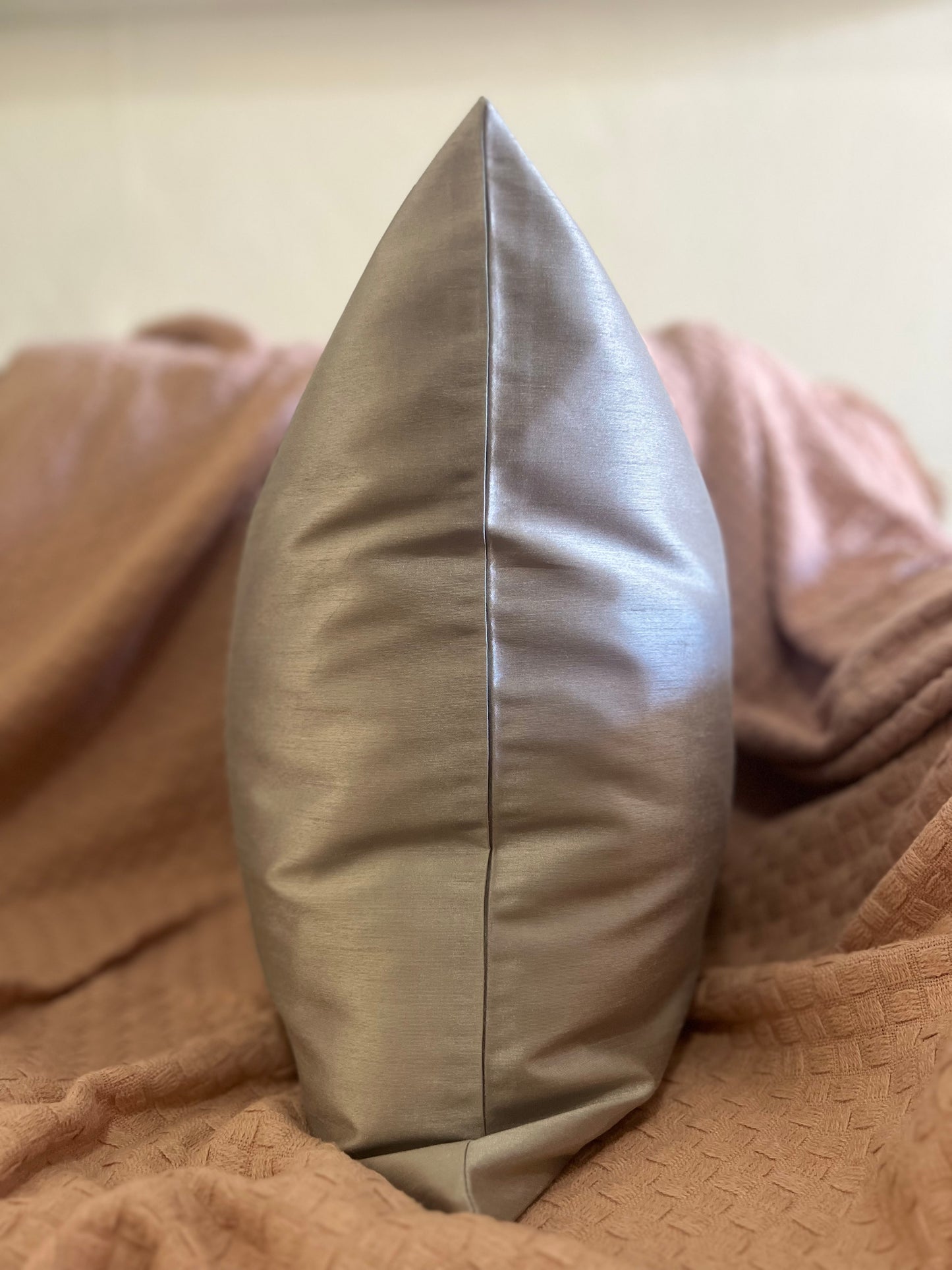 Solid Silver Glam Pillow Cover