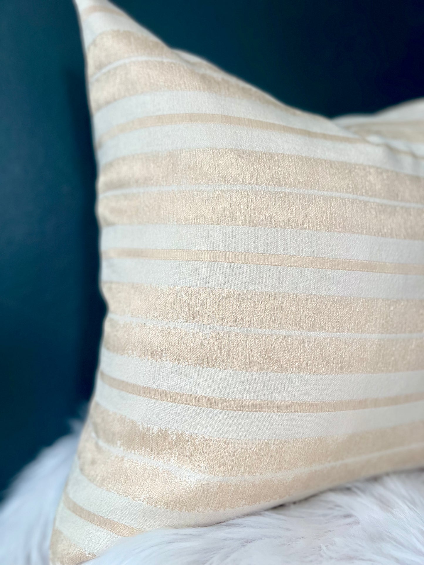 Golden Ivory Luxe Pillow Cover