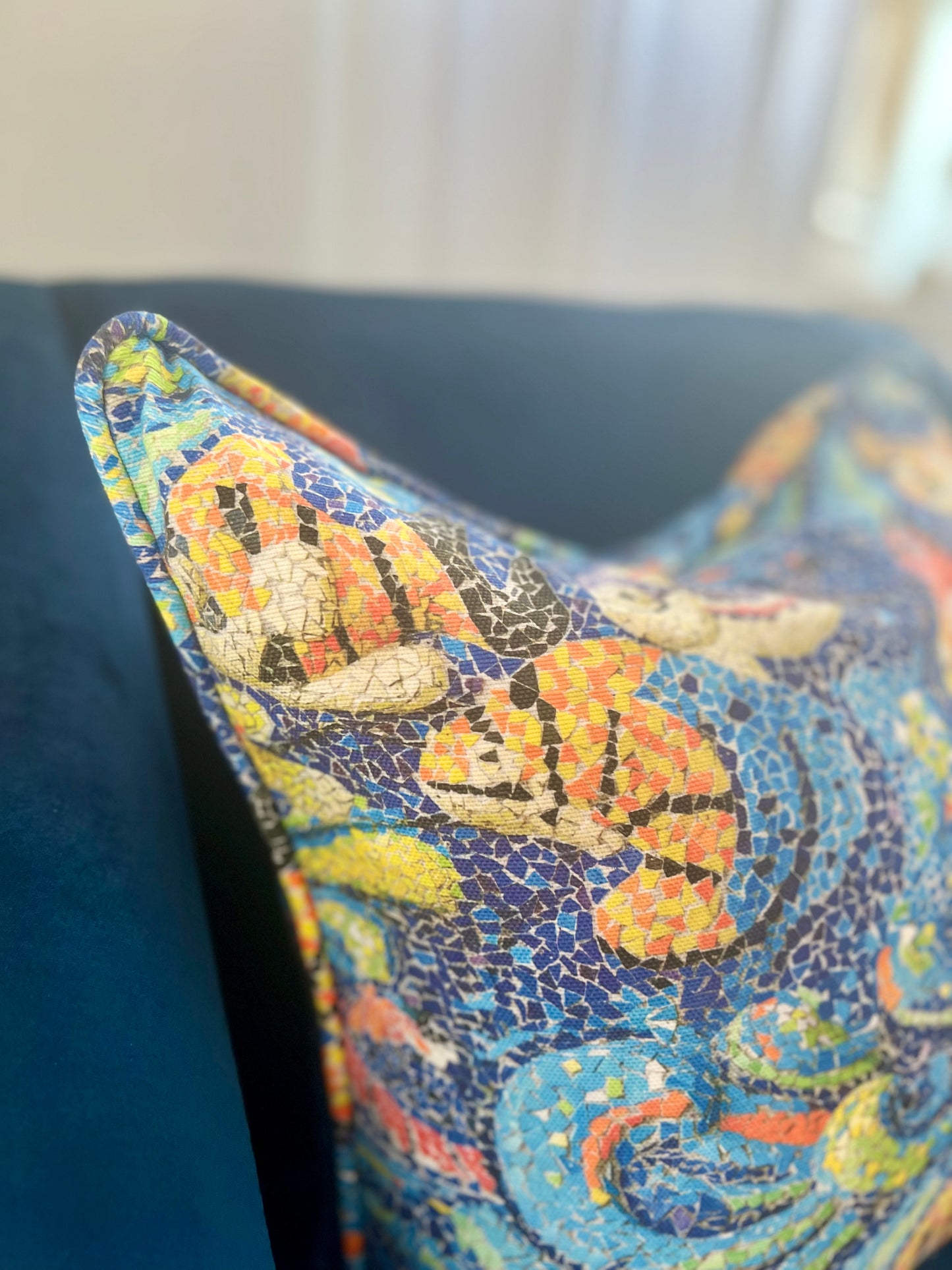 Sea Life Mosaic Pillow Cover - Outdoor Collection