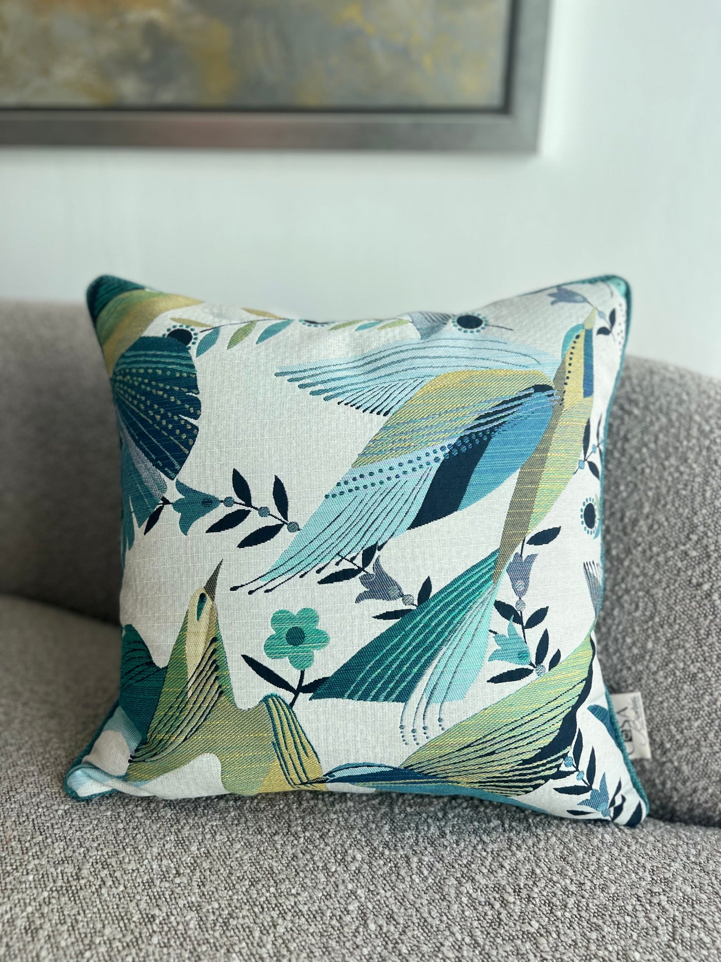 Hummingbird Peacock Pillow Cover