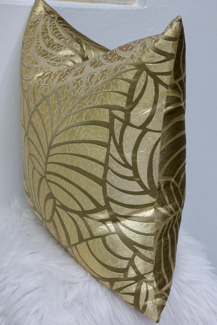 Silver/Gold Leaves Pillow Cover