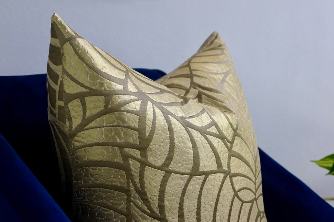 Silver/Gold Leaves Pillow Cover