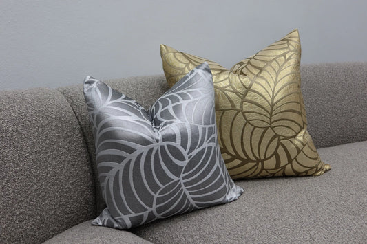 Silver/Gold Leaves Pillow Cover